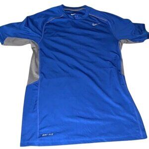 Nike Dri-Fit Blue & Gray Short Sleeve Athletic Shirt Size S